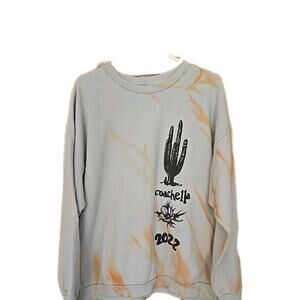 Coachella Music Festival Sweatshirt Crew Cactus Tie Dye 2002 Blue/Orange Large